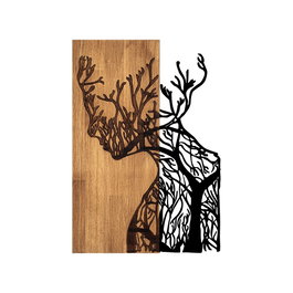 Wallity Tree Woman - 318 Decoración de Pared en Negro y Nogal